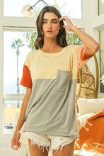 Load image into Gallery viewer, BiBi Color Block Short Sleeve Top
