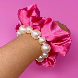 Ellison and Young Pearl & Satin Scrunchie Set