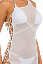 Cargar imagen en el visor de la galería, Mermaid Swimwear Sexy Sheer Strappy Cover Up Dress
