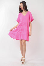 Load image into Gallery viewer, VERY J Pink Textured Tiered Dress
