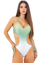 Load image into Gallery viewer, Mermaid Swimwear Ombre Tie Back One Piece Monokini
