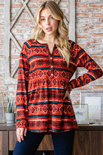 Carregar imagem no visualizador da galeria, Heimish Aztec Button Detailed Babydoll Top
