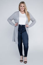 Ladda upp bild till gallerivisning, Ambiance Plus Size Side Slit Longline Cardigan
