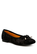 Ladda upp bild till gallerivisning, Rag Velvet Bow Ballerina Flats
