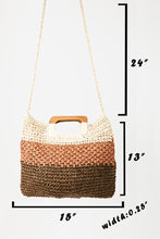 Load image into Gallery viewer, Fame Color Block Double-Use Braided Tote Bag
