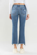 Load image into Gallery viewer, Lovervet Mid Rise Distressed Chewed Frayed Raw Hem Blue Denim Jeans
