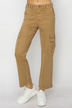 Load image into Gallery viewer, Risen Mocha Brown Denim Cargo Jeans
