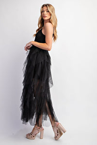 Sweet Generis Tulle Crochet Midi Dress