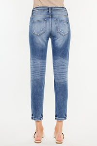 Kancan Distressed Blue Denim Mom Jeans