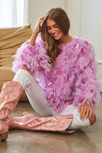 Load image into Gallery viewer, Davi &amp; Dani Pink Fluffy Tiered Ruffled Long Sleeve Party Jacket
