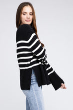 Load image into Gallery viewer, Bibi Striped Ribbed Hem Oversized Relaxed Fit Top
