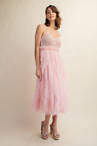 Sweet Generis Tulle Crochet Midi Dress