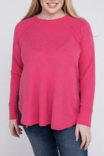 Load image into Gallery viewer, Zenana Plus Size Melange Baby Waffle Long Sleeve Top
