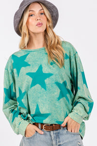 SAGE + FIG Mineral Wash Star Pattern Top