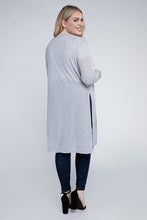 Load image into Gallery viewer, Ambiance Plus Size Side Slit Longline Cardigan
