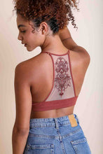 Load image into Gallery viewer, Leto Art Deco Tattoo Mesh Racerback Bralette
