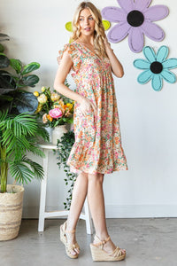 Heimish Floral Butterfly Sleeve Dress