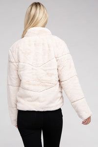 Ambiance Fluffy Lined Zip Up Jacket