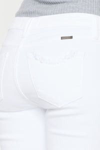 Kancan Mid Rise White Denim Skinny Jeans