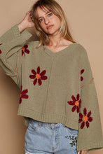 Ladda upp bild till gallerivisning, POL MultiColor Floral Pattern Chenille Knit Sweater Top
