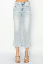 Ladda upp bild till gallerivisning, RISEN Mid Rise Cropped Flared Leg Blue Washed Denim Jeans
