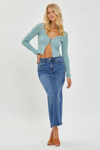 Load image into Gallery viewer, RISEN High Rise Back Slit Blue Denim Skirt
