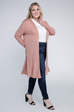 Load image into Gallery viewer, Ambiance Plus Size Side Slit Longline Cardigan
