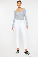 Load image into Gallery viewer, Kancan Mid Rise White Denim Skinny Jeans
