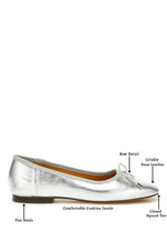 Carregar imagem no visualizador da galeria, Rag Primrose Metallic Pleather Bow Ballerinas
