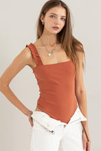 Load image into Gallery viewer, HYFVE Frilly Strap Ribbed Knit Bodysuit
