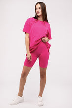 Cargar imagen en el visor de la galería, Zenana Cotton Blend Top &amp; Biker Shorts Loungewear Set
