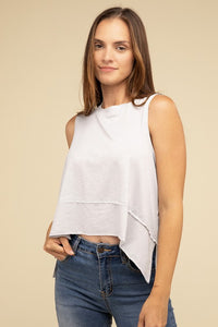 Zenana Asymmetrical Side Slit Sleeveless Top