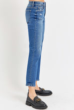 Cargar imagen en el visor de la galería, RISEN Tummy Control High Rise Cropped Blue Denim Bootcut Jeans
