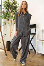 Carregar imagem no visualizador da galeria, Stripe Button Down Shirt and Long Pants Set
