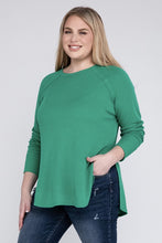 Load image into Gallery viewer, Zenana Plus Size Melange Baby Waffle Long Sleeve Top
