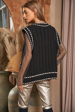 Ladda upp bild till gallerivisning, Solid V-Neck Sleeveless Pocket Detail Sweater
