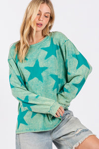 SAGE + FIG Mineral Wash Star Pattern Top