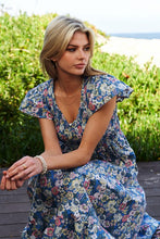 Load image into Gallery viewer, Davi &amp; Dani Vintage Garden Floral Flutter Sleeve Smocked Dress
