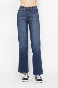 Judy Blue Tummy Control Washed Blue Denim Straight Leg Denim Jeans