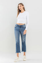 Ladda upp bild till gallerivisning, Lovervet Mid Rise Distressed Chewed Frayed Raw Hem Blue Denim Jeans
