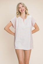 Cargar imagen en el visor de la galería, Cotton Bleu by Nu Label Striped Short Sleeve Top
