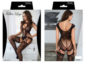 Yelete Two Piece Garter Fishnet Bodystocking