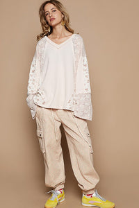 POL Luxe Lace Floral Knit Top