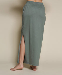 Fabina Luxe Brushed Organic Hemp Side Slit Maxi Skirt