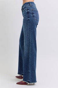 Judy Blue Raw Hem Mid Rise Blue Denim Jeans