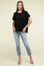 Load image into Gallery viewer, Zenana Brushed Waffle Exposed Seam Short Sleeve Top
