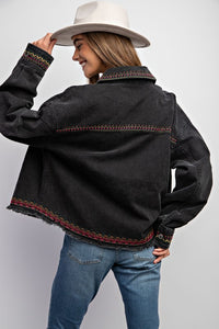 Sweet Generis Embroidered Washed Cotton Jacket