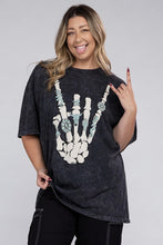 Load image into Gallery viewer, Plus Skeleton Rock Hand Sign Graphic Top
