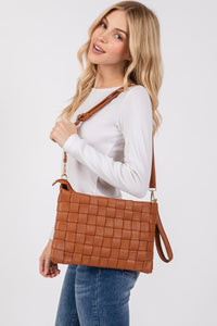 Fame Woven Vegan Leather Crossbody Bag