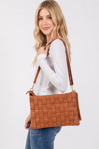 Fame Woven Vegan Leather Crossbody Bag